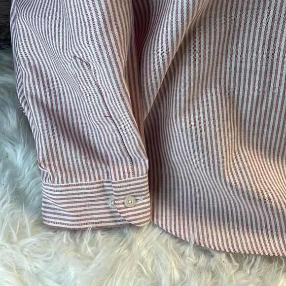 VanHeusen for Her Womens Striped Button Up Dress Shirt Pink White Size 26 - Picture 3 of 9